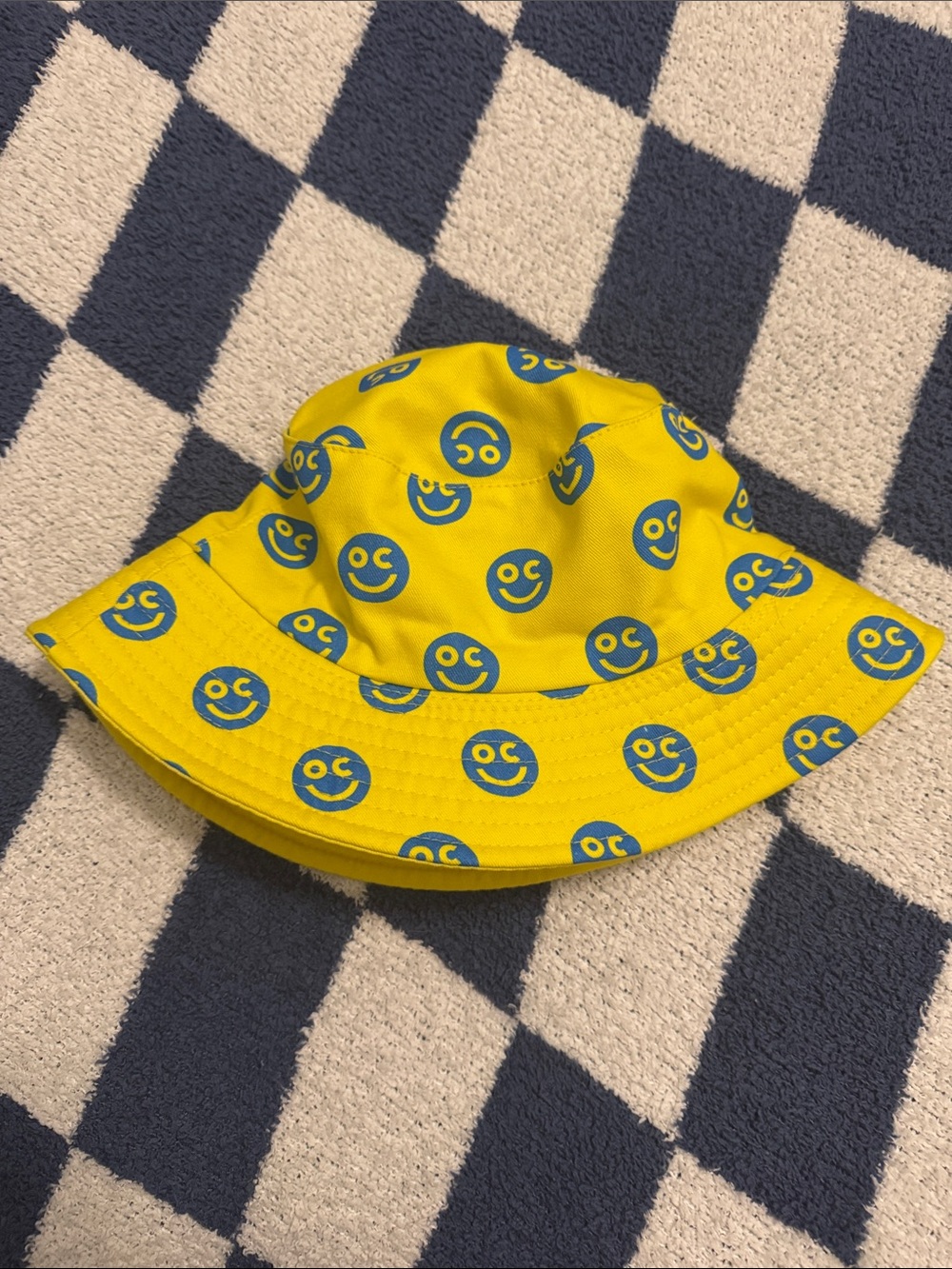Yellow Ocean City Smiley Face Bucket Hat